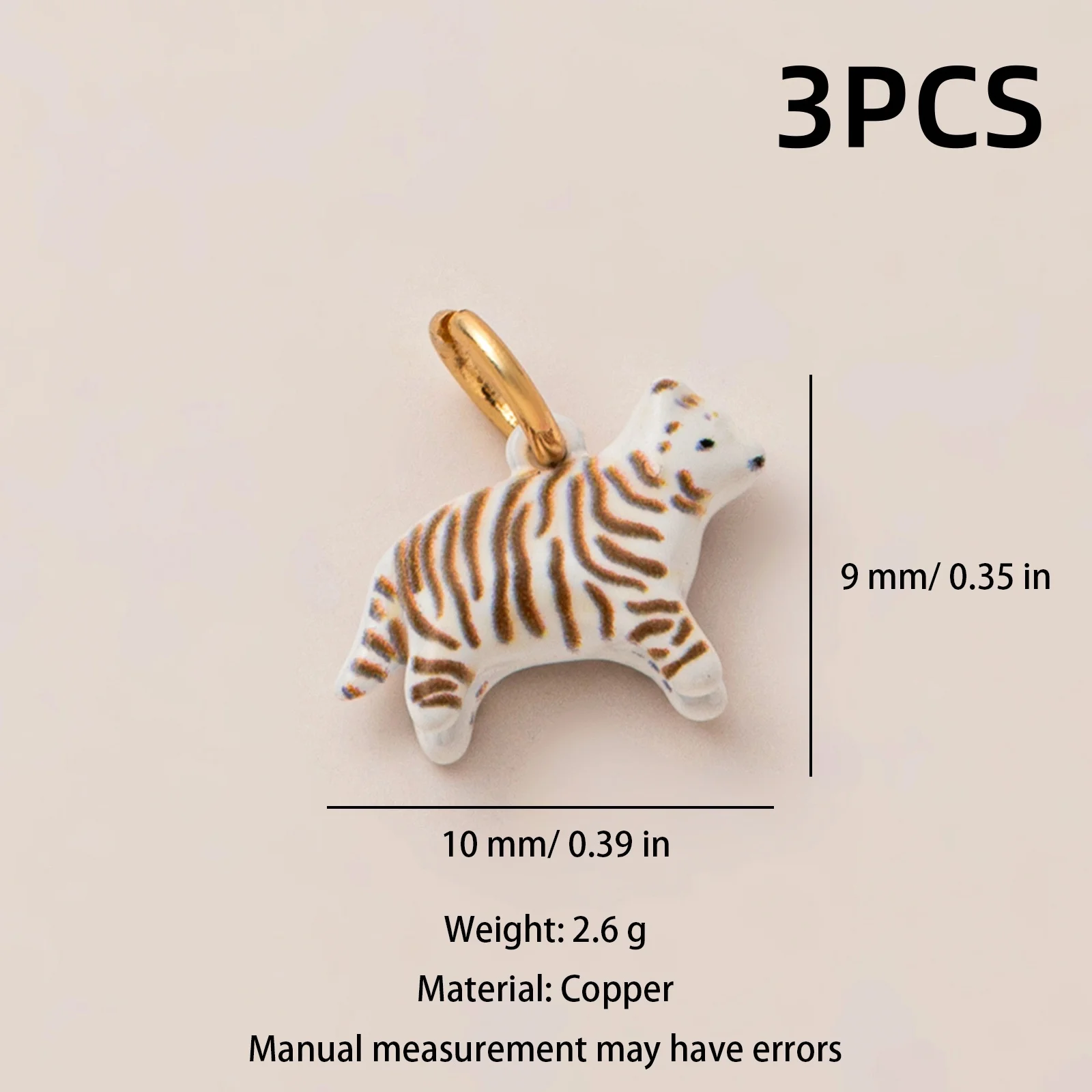 3 Stück einfache und modische neue Schnecken-, Hunde-, Fuchs-, Blumen- und Tiger-DIY-Anhänger für Schmuck. – Detail 3