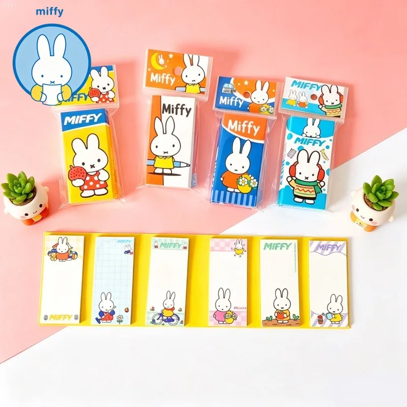 Kawaii Miffy Rabbit Girl Card Multi-function Kawaii 6 Fold Hand This Draft Color Pages for Small Note Book Friends Gifts