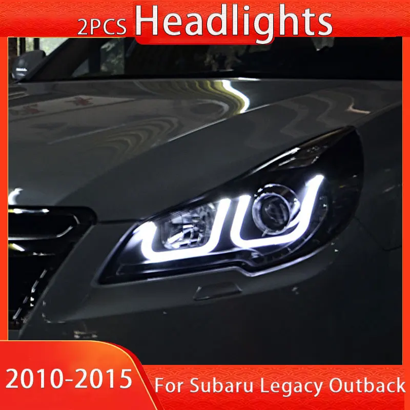 Car Styling  for Subaru Legacy Outback LED Headlight 2010-2015 Headlights Outback DRL Turn Signal High Beam Angel Eye Projector