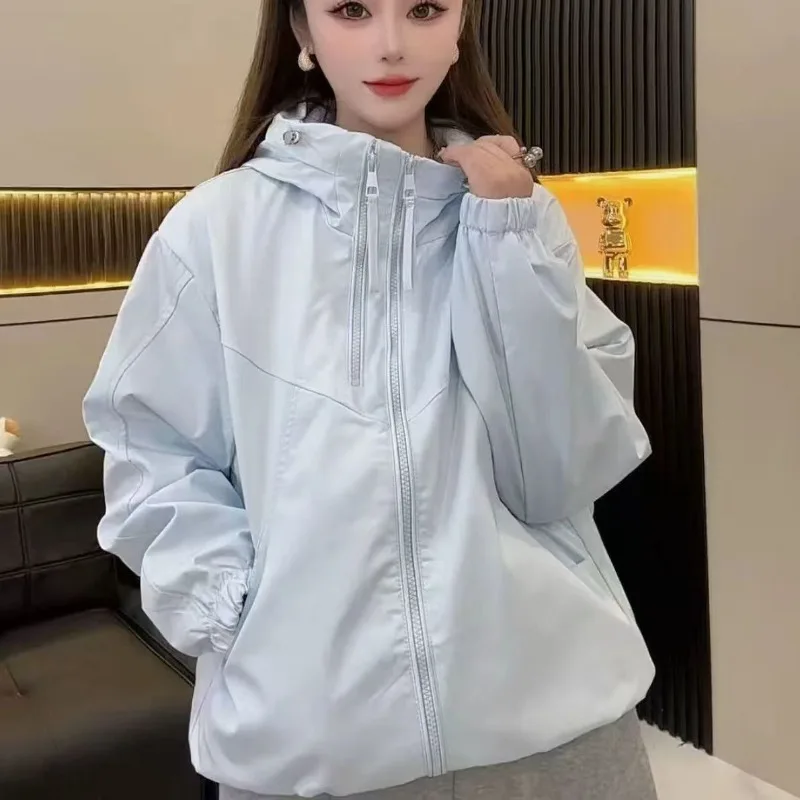 Trend Double-Zip Design Jacket Spring Autumn Women's Coat Versatile Casual Outerwear Sweatshirt Loose Harajuku Women Clothing