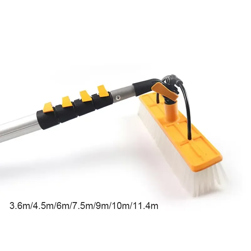 Adjustable Solar Panel Cleaning Brush with Water Feed Rod Efficient Outdoor Window Washing Tool Kit for Home Garden