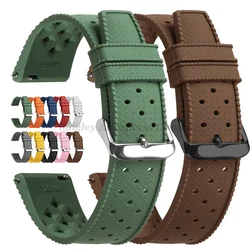 Tropical Silicone Watch Band Quick Release Watchband 18mm 20mm 22mm Soft Rubber Smart Watch Strap for Oris for Seiko for Citizen