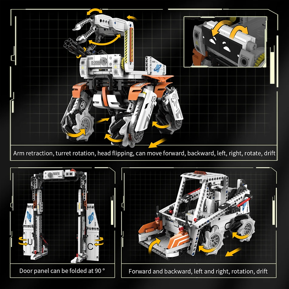 Vapor técnico 3 em 1 transformar rc power robô cão blocos de construção máquina motorizada cão tijolos controle remoto brinquedos crianças presentes