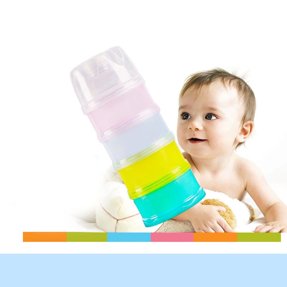 

Milk Powder Dispenser Leakproof Formula Storage Container Baby Food Organizer Dishwasher Safe for 0-6 YearsSolid