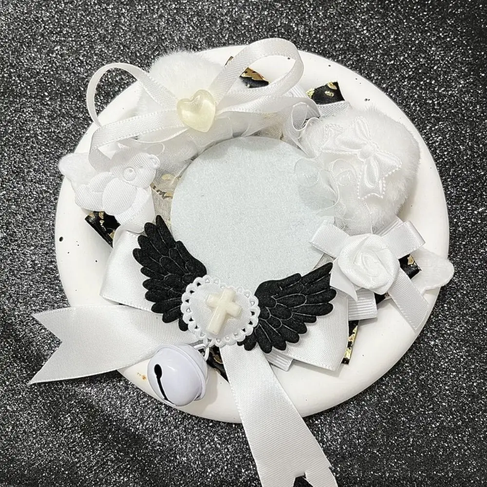 

Plush Ear Anime Badge Display Base with Wings Handmade Anime Itabag Display Holder Colorful Ribbon Badge Display Base Decoration