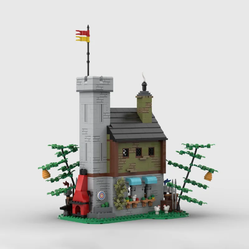 Klocki konstrukcyjne MOC średniowieczny dom sklep model figurka zestaw 1245 elementów - kreatywny zestaw zabawek do składania jako prezent świąteczny