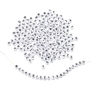 100/200/300/500 قطعة شقة جولة رسائل مختلطة أكريليك الخرز الأبجدية فاصل الخرز لصنع المجوهرات اليدوية DIY سوار قلادة أفضل 10 حبات مبيعا بالحروف - رقم 5