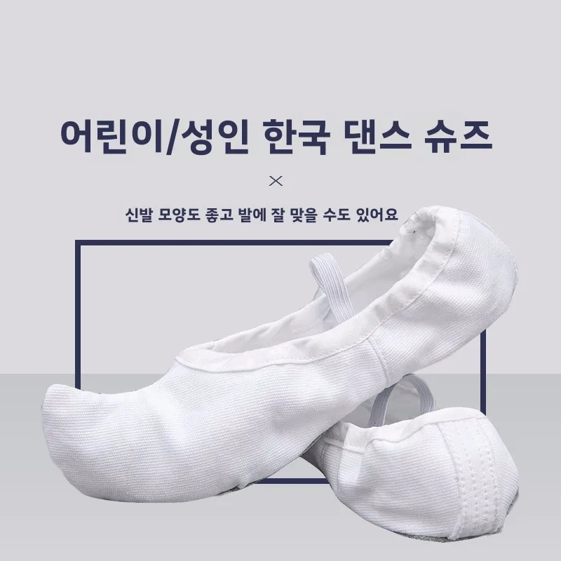 

Классический корейский Dance oes Canvas Practice oes Белый традиционный дизайн с крючками Крытый Workout oes для детей и взрослых