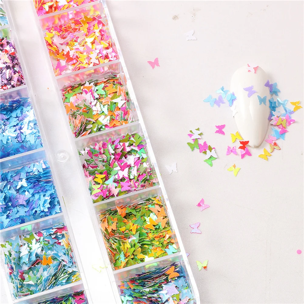 

6Pcs Colorful Shape Sequins Nail Ornament Holographic Glitter for DIY Manicure Decor Unique Nail Art Stickers Women Gift