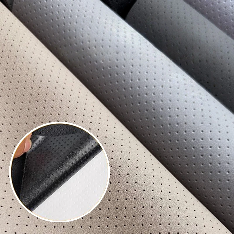 Breathable Perforated Self‑adhesive PU Leather Sticker Waterproof for Sofa Seat Bag Repair Car Interior Modification Refurbishme