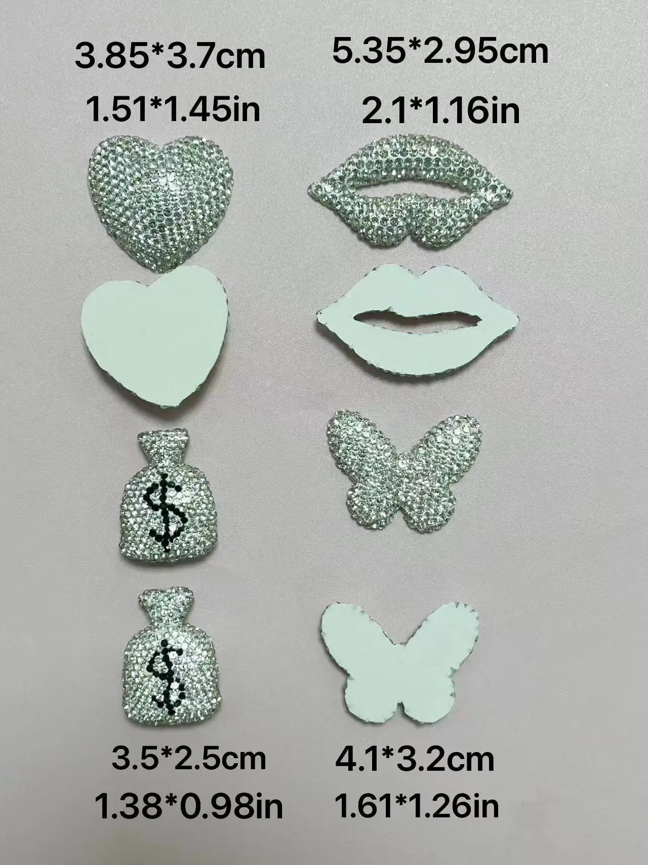 Luxus Bling voller Strass Diamant Dollarzeichen Geld Tasche Geldbörse Schleife Herz Schmetterling Junk Handyhülle Ipadcase Dekoration Charme