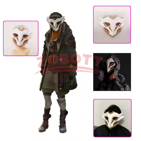 LOL League of Legends 2 Arcane Ekko Mask Cosplay Event Costume Set Games Movie Anime Dress Up Halloween Party Costumized Item
