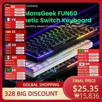 Akko MonsGeek FUN60 Mechanical Keyboard Magnetic Switch 60% Gaming Keyboards Rapid Trigger 0.01mm 8K ARGB HE/TMR Custom Keyboard