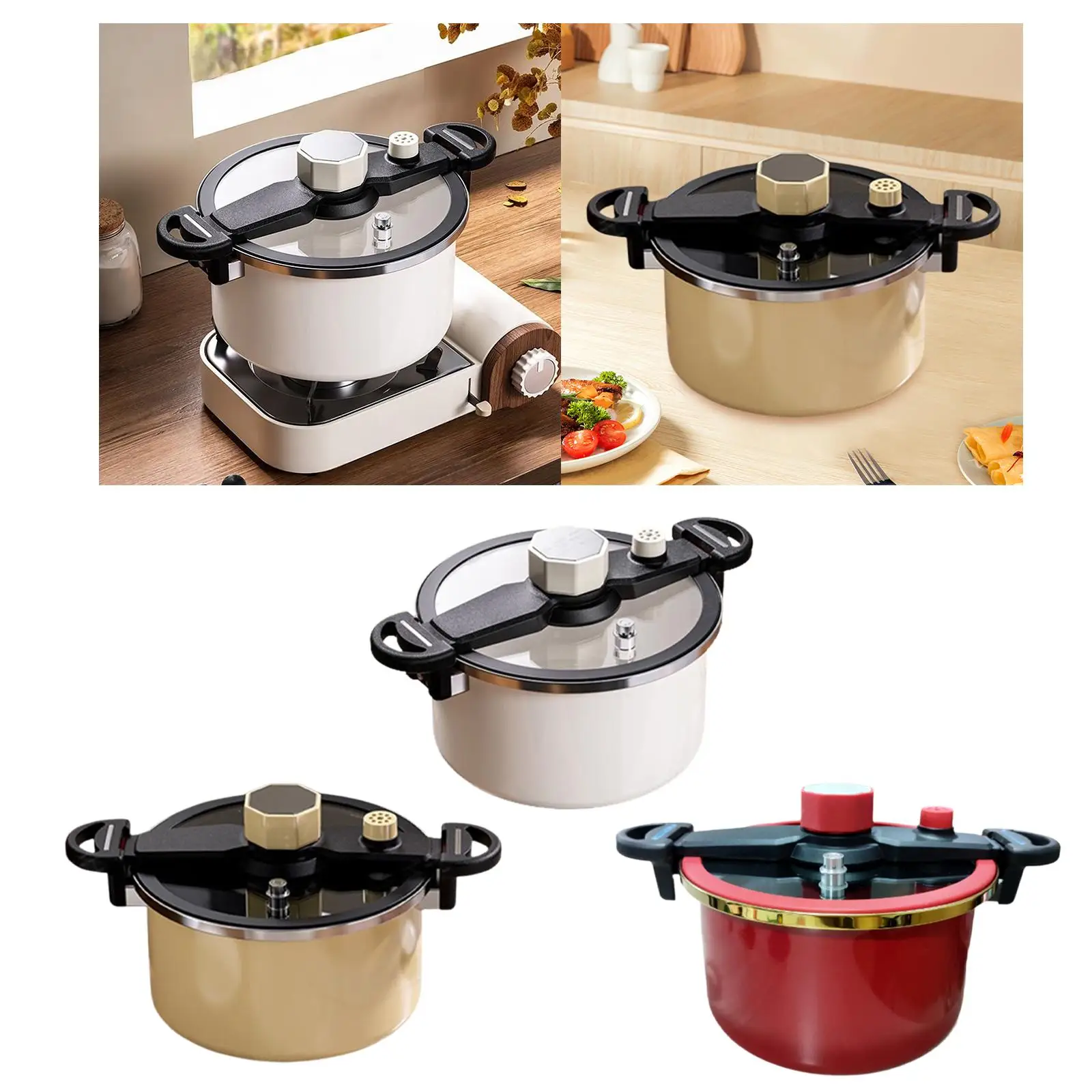 Micro Pressure Pan Non Stick Cookware Fast Heating Secure Locking Pressure Cooker for Camping Home Kitchen Restaurant Commercial