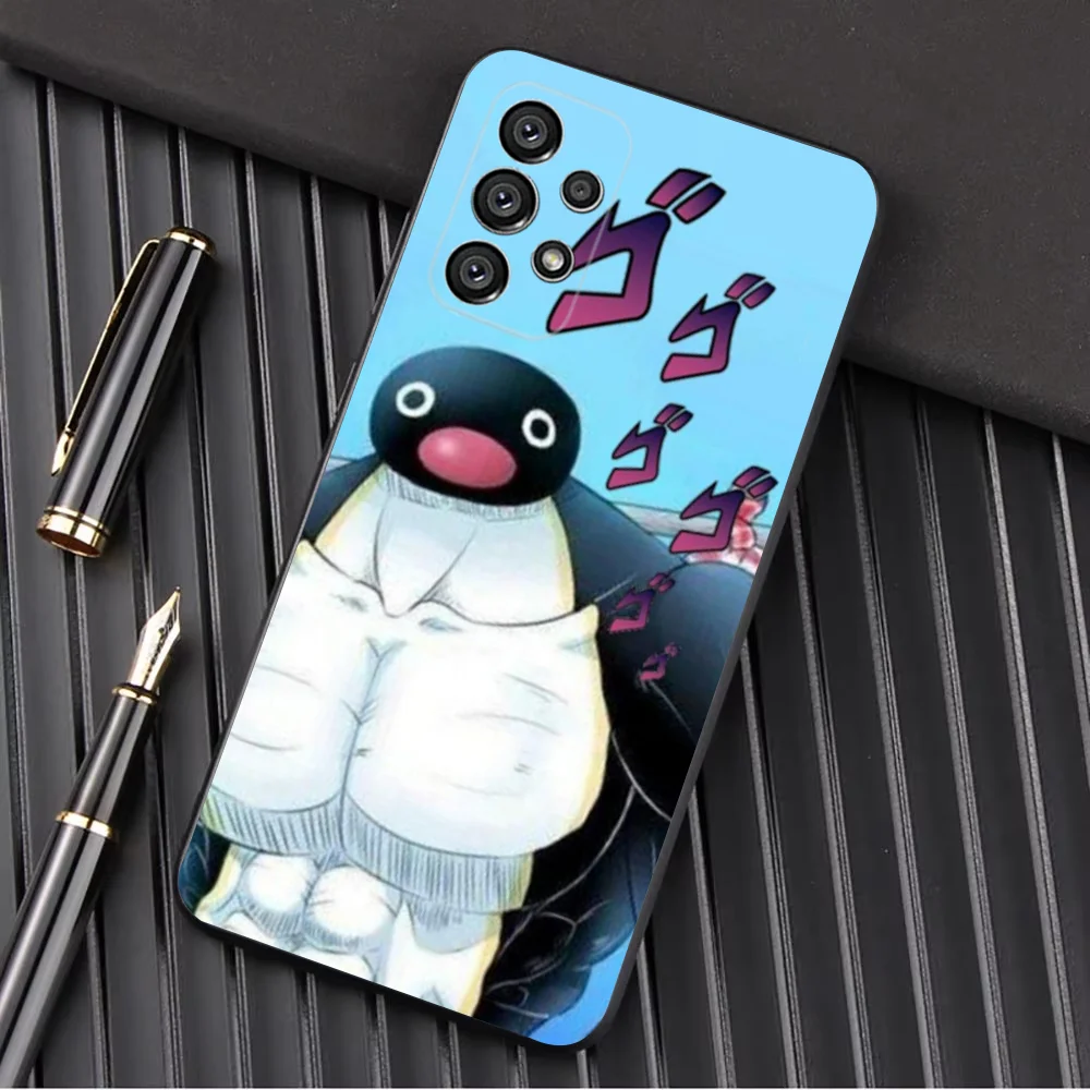 Cartoon P-Pingu  Phone Case For Samsung Galaxy A13,A21s,A22,A31,A32,A52,A53,A71,A80,A91 Soft Black Shell