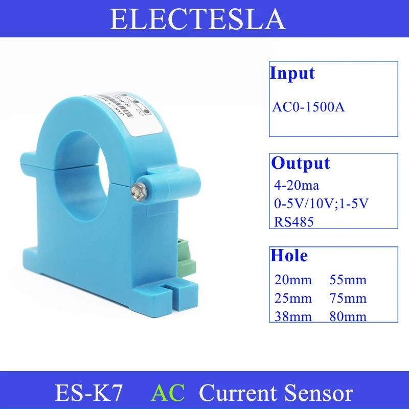 

AC Hall Current Transmitter 10A 50A 100A 220A Sensor Open Loop Hall Current Transducer Output 4-20ma RS485 Signal Monitor Sensor