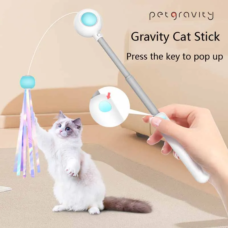 Gravitational Cat Stick Cat Himself Fairy Feather Bell Cat Stick Can Add Cat Mint Cat Interactive Toys Laser Cat Teaser Pen