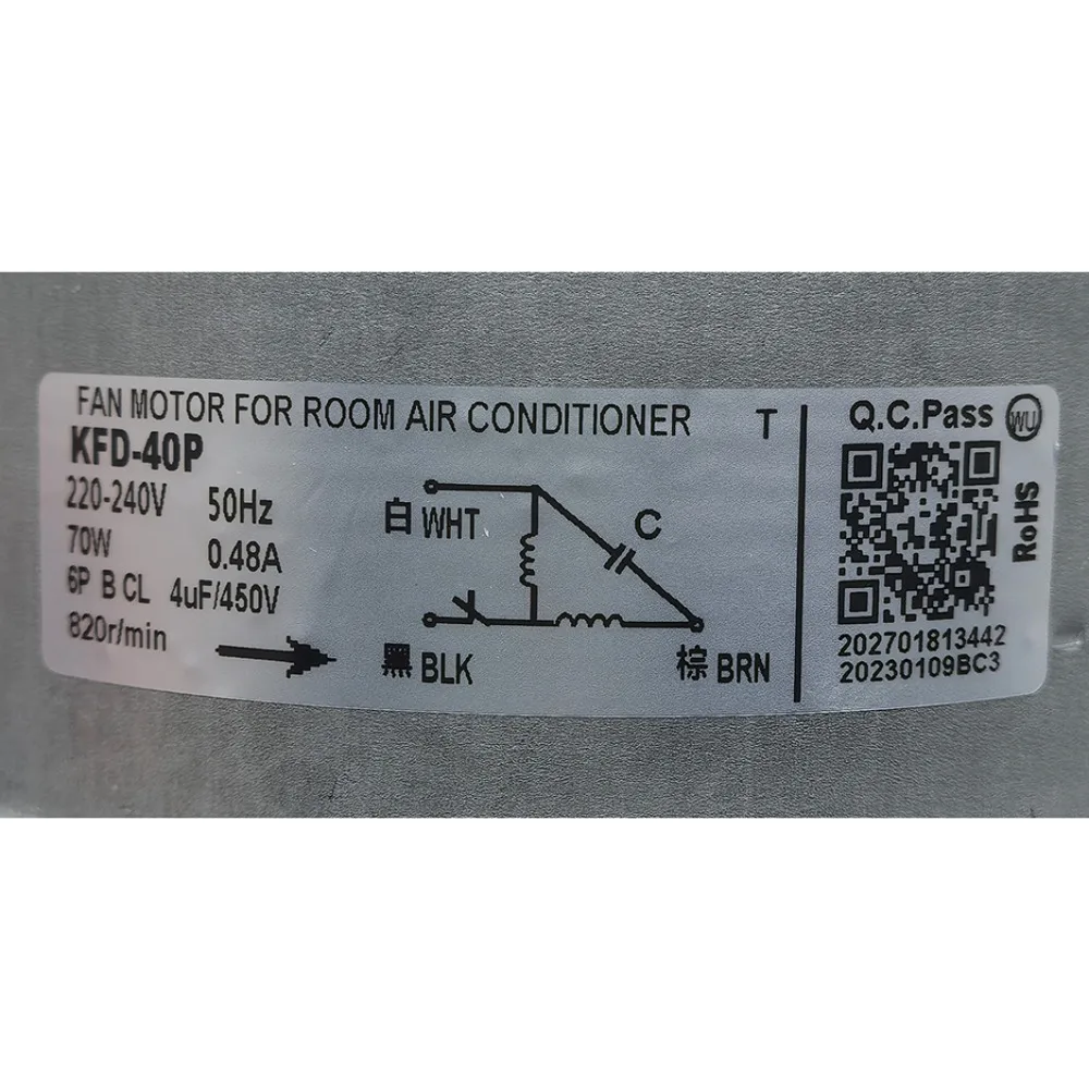 New For Haier Air Conditioner Outdoor Unit AC Fan Motor KFD-40P 220-240V 50Hz 70W 820r/min Conditioning Parts