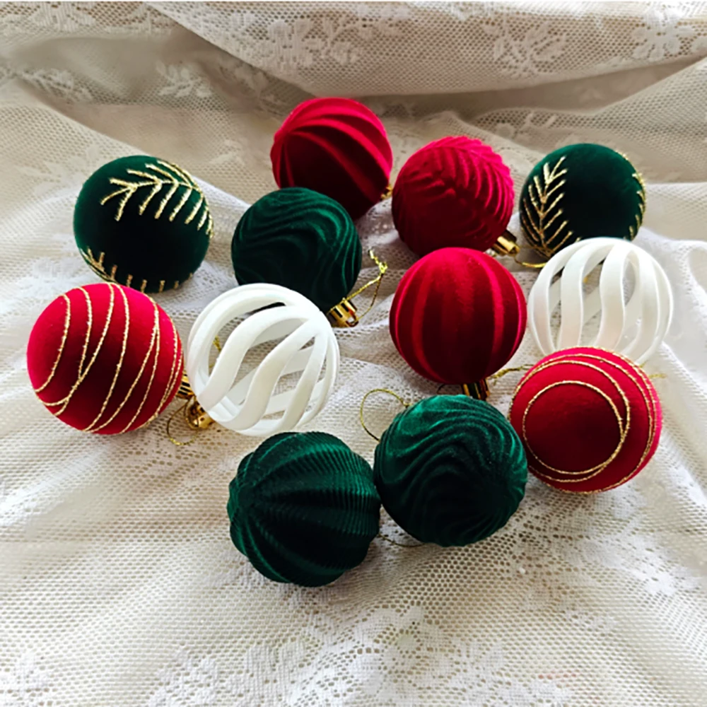 30Pcs 60mm Christmas Wedding Party Ornaments Artwork Plush DIY Handmade Colorful Plastic Hollow Ball Decorative Hanging Ball