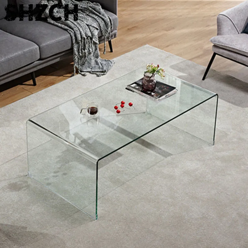 Wohnzimmer Glas-Couchtisch Rechteckiger Teetisch Möbel Couchtische Mesa Plegable Журнальный Столик