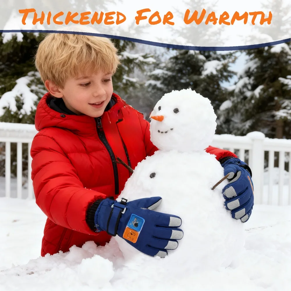 قفازات الثلج للأطفال للأولاد والبنات - شتاء دافئ مع قبضة مضادة للانزلاق وتصاميم لطيفة لركوب الدراجات ولعب الثلج والتزلج #1