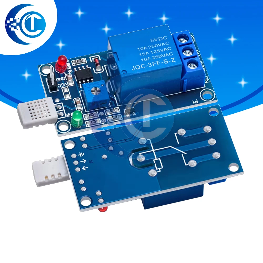 1 ~ 5 Stück 1-Kanal HR202 Feuchtigkeitssensor-Relaismodul: 5 V/12 V DC kompatibel – Schaltsteuerplatine