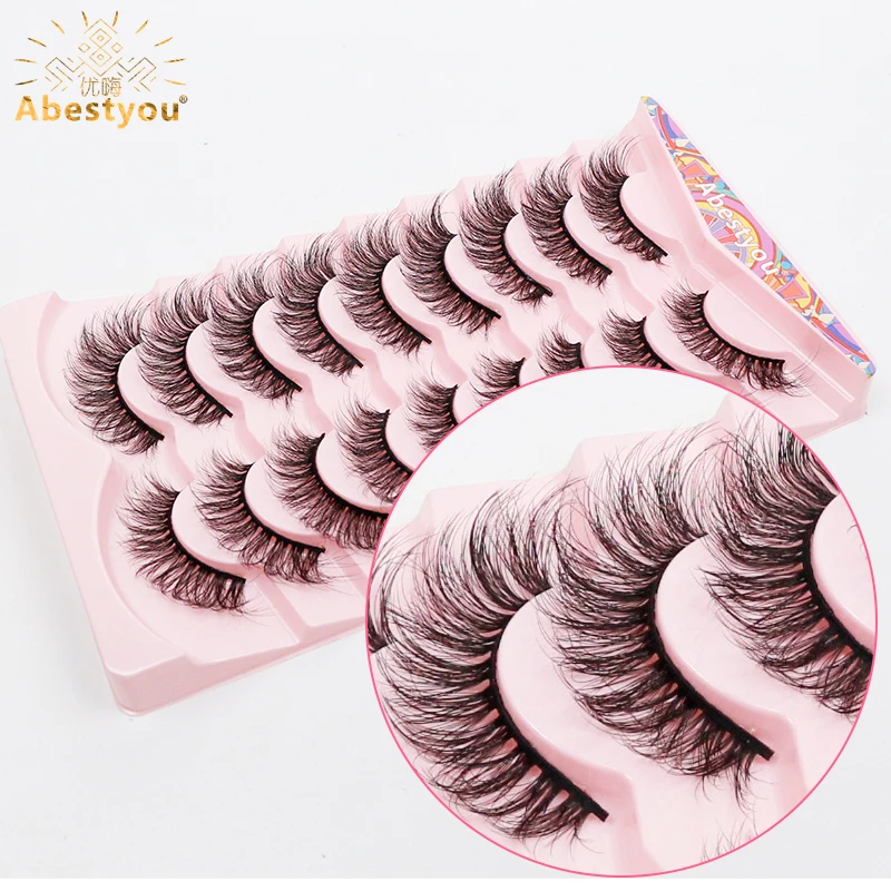 Abestyou 15mm Cilios 3d Criss Cross 9pairs Mink Fluffy Messy Vegan Eyelash Extensions Suppliesb Wimper Extensions Benodigheden