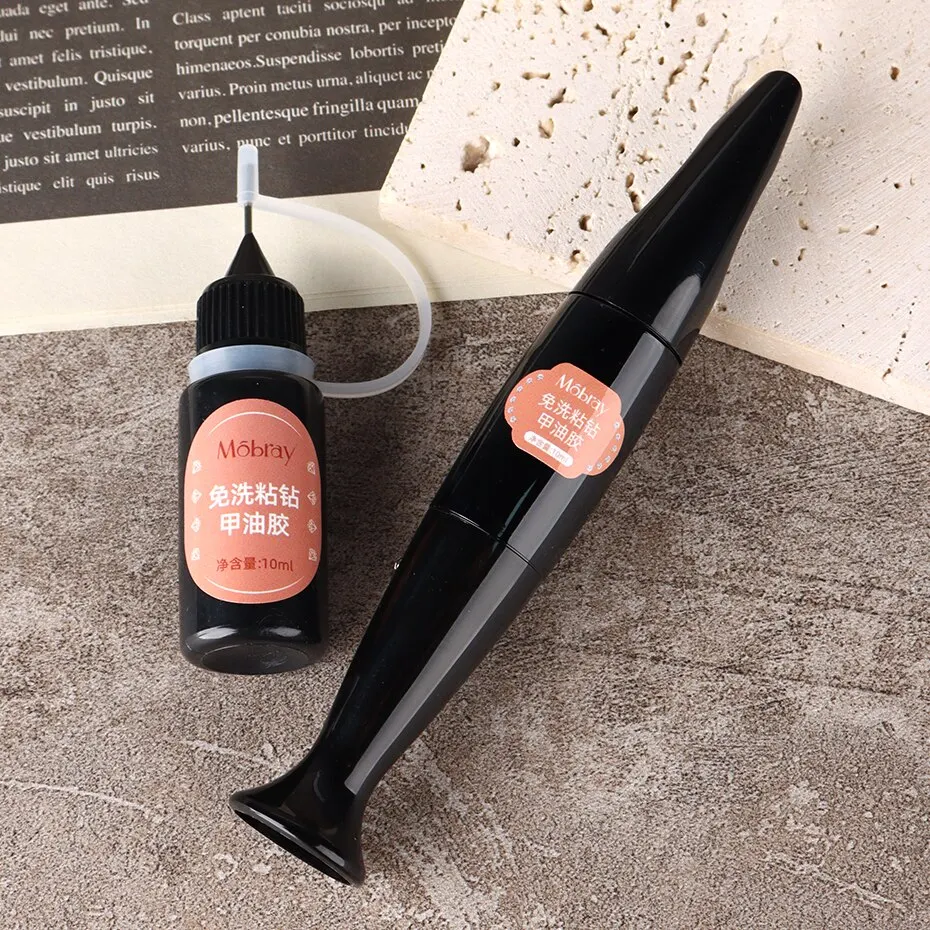 10ml No Wipe Nail Glue strass Gel adesivo Top Coat smalto Gel per decorazioni di gioielli per Nail Art Soak Off UV LED Gel vernice