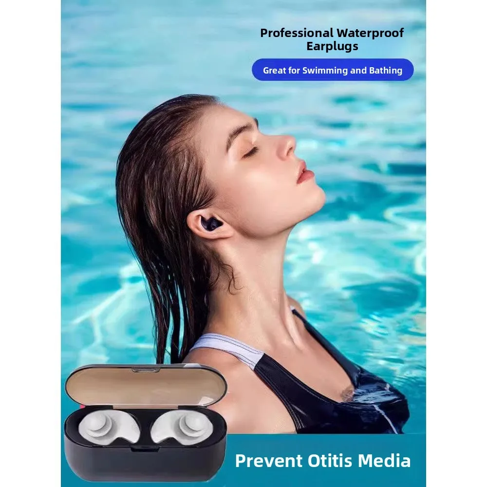 防水水泳用耳栓プロフェッショナル非防音子供用シリコーンノーズストッパー入浴用シャンプー特殊防水in
