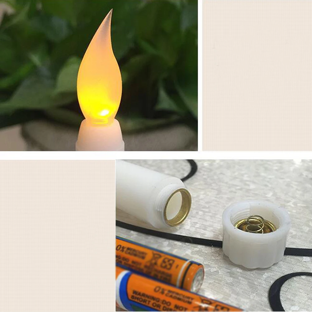 

5 pcs 5 LED Electronic Candles Flameless Wedding Decoration Restaurant Home Party Golden Base Remote Control Safe Flickering