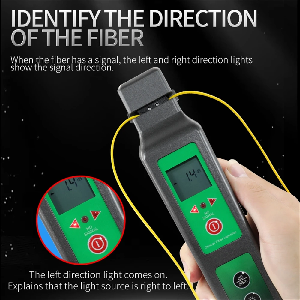 Imagem -06 - Handheld Optical Fiber Identifier Kfi40 8001700nm sm mm Ftth All-in-one Chunk com Vfl Mais Luz Led Identificador de Fibra Óptica