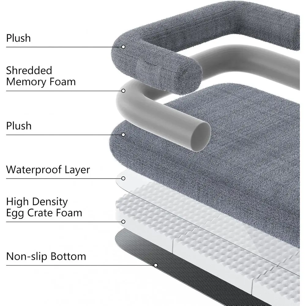 휴대용 플러시 접이식 강아지 침대, 73x42x10, 에그폼 포함, 성인 및 캠핑에 이상적, 실내 사용