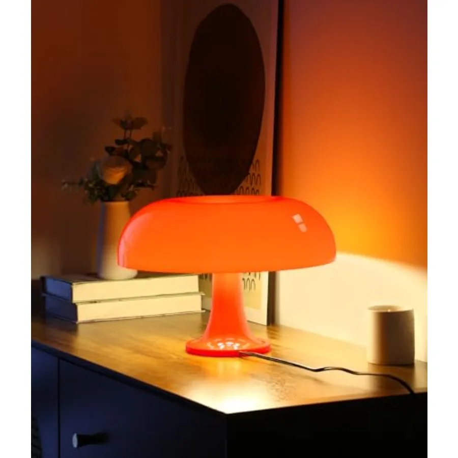 

Mushroom Lamp, Mid Century Modern Table Lamp for Bedroom, Minimalist Mushroom Decor Bedside Small Lamps, 2700K Bulb Included, P
