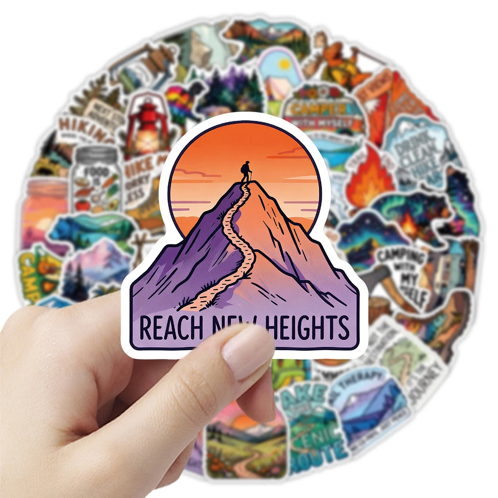 

10/30/50pcs Hiking Camping Outdoor Travel Stickers Wild Forest Adventure Sticker Helmet Phone Suitcase Cool Cartoon Decals Toys