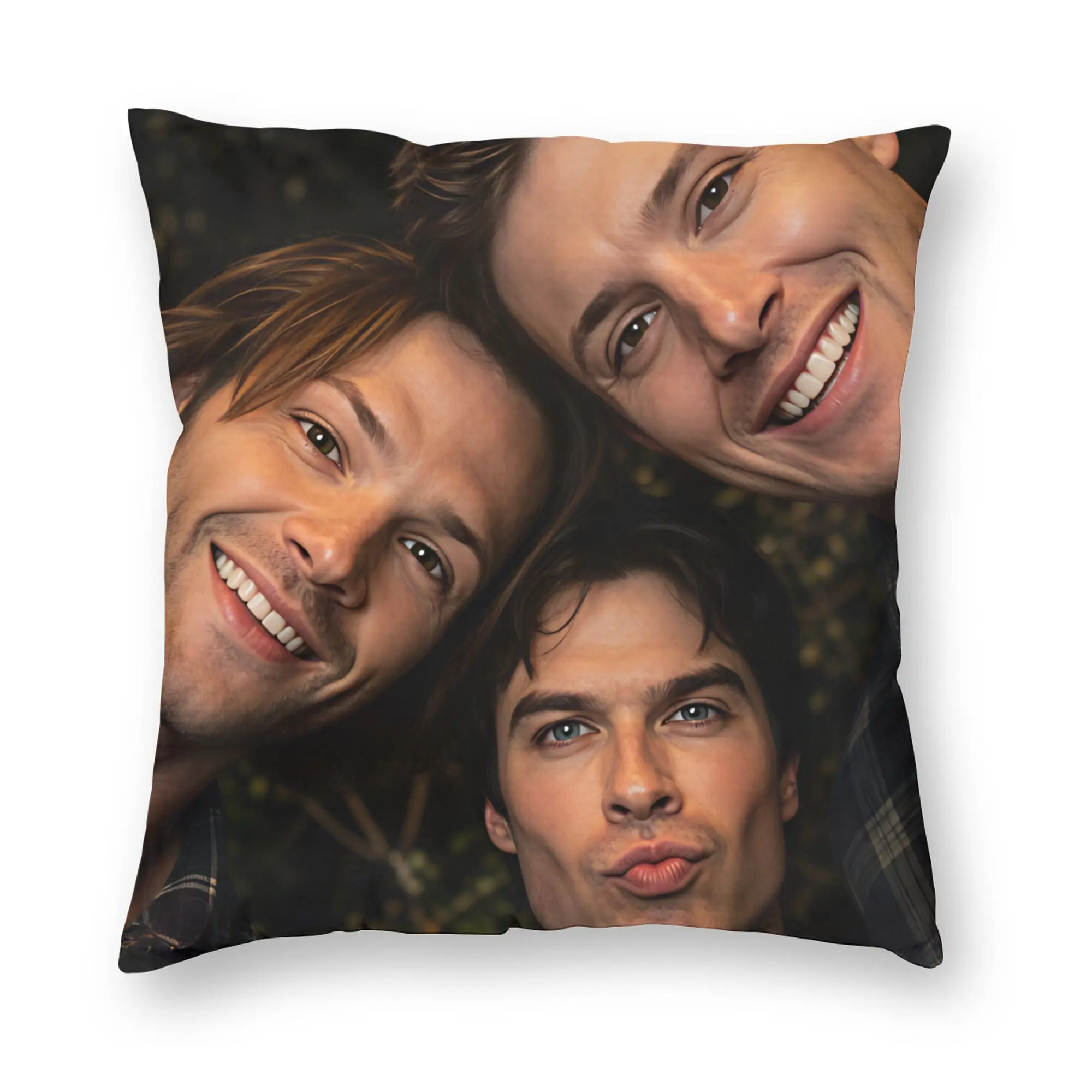 Pillow Cover Supernatural Mugshot Dean & Sam (5)  Cute Funny Pillow Case For Sofa Bedroom Home Decor Pillowcases