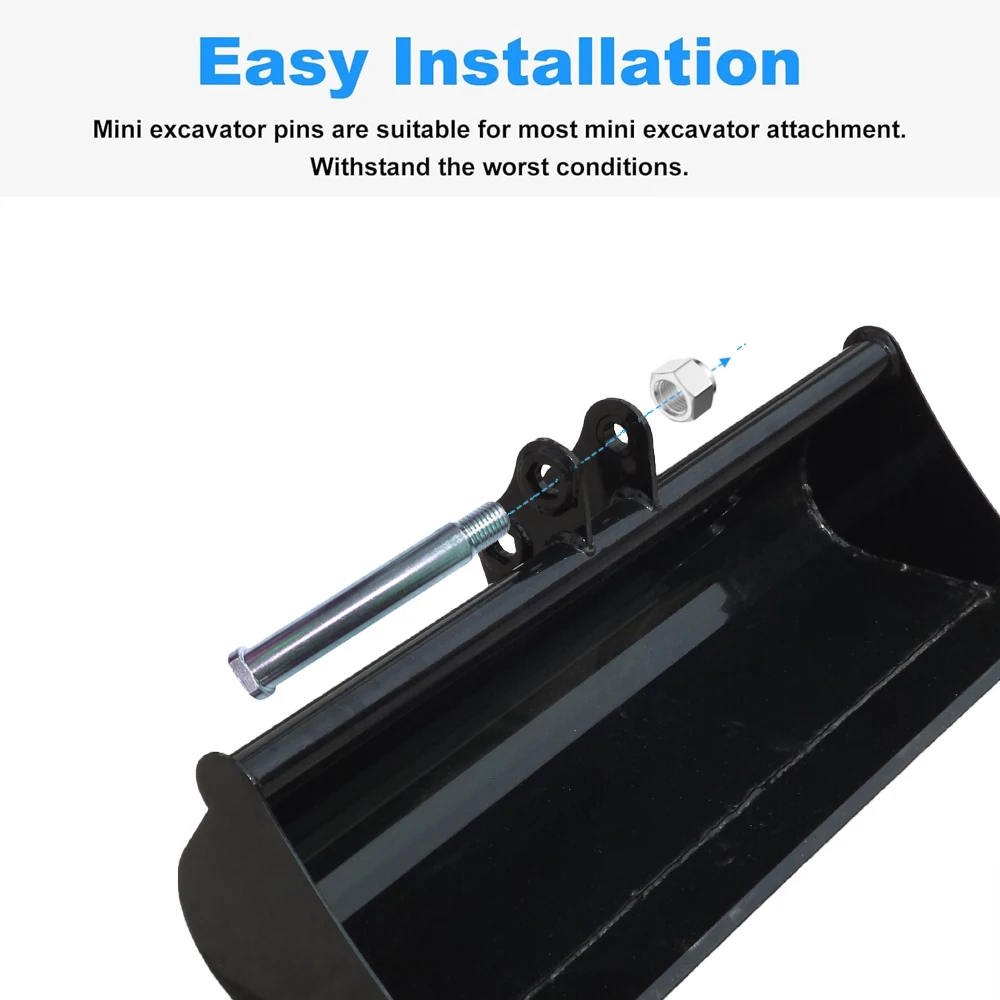 새로운 미니 굴삭기 어태치먼트 핀 0.98인치/25mm, 백호 어태치먼트용으로 교체 가능, 윤활용 오일 구멍 포함