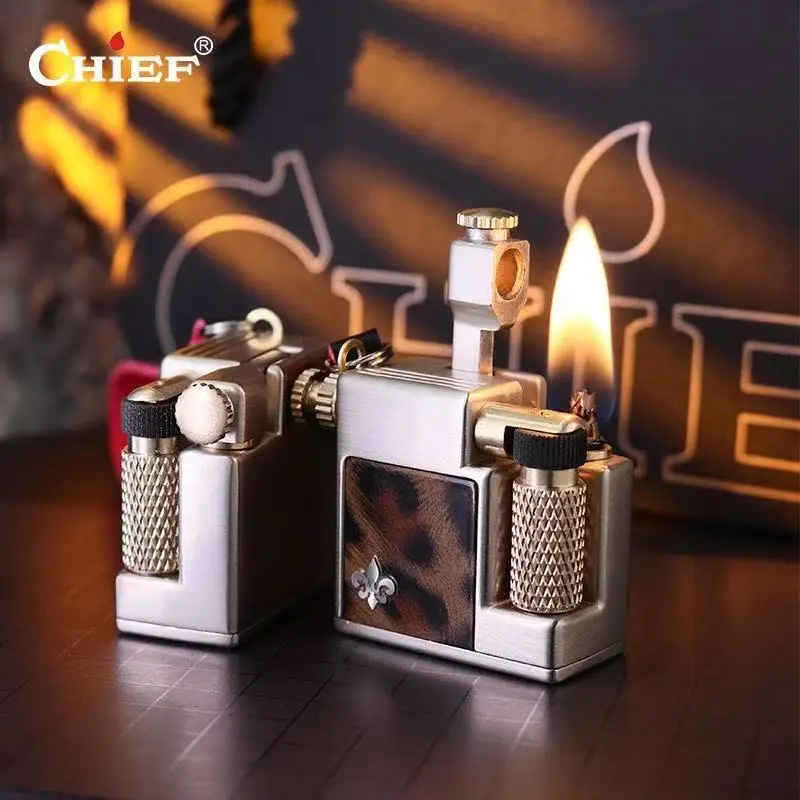 CHIEF Mini Arm Lifting Side Pulley Kerosene Lighter Outdoor Hanging Rope Portable High end Exquisite Igniter Smoking Men's Gifts