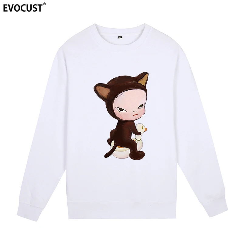 Yoshitomo Nara cat duck Sweatshirts Hoodies men women Skate unisex Combed Cotton