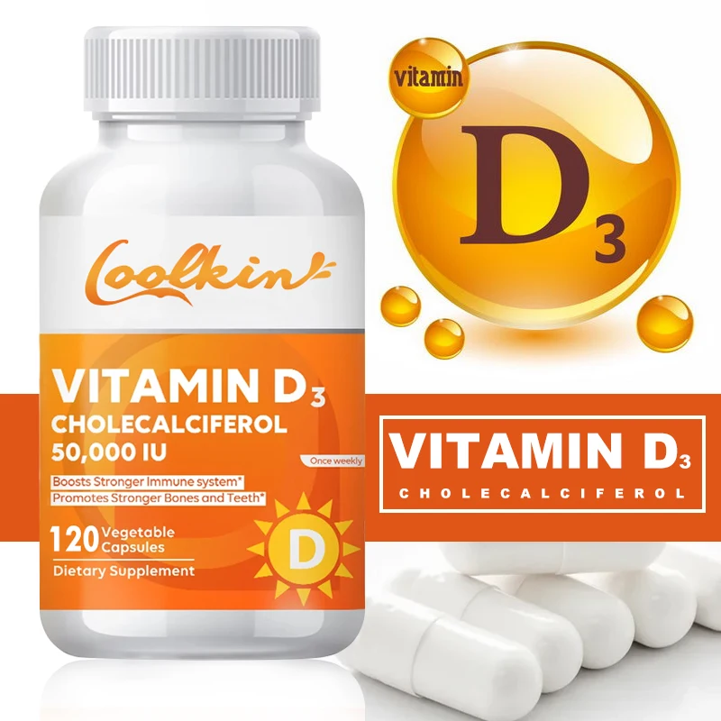 Vitamine D3 50000 IU-Township de Haute Puissance, Soutien de la Santé des Nerfs Musculaires, Densité Sophia, Dents et Peau, Santé Cardiaque