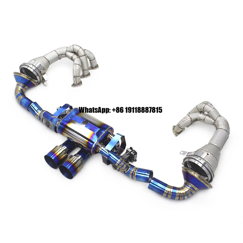 Factory Full Exhaust Pipe for Porsche 911 992 GT3 RS 4.0 2017-2023 SS304  Exhaust Header Titanium Valvetronic Catback Muffler