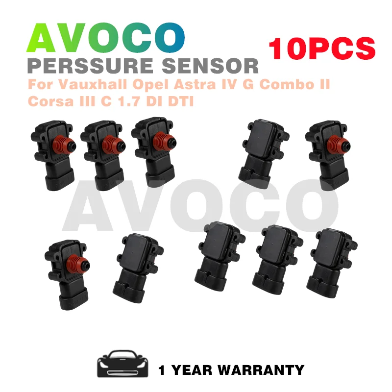 10X MAP Pressure Sensor For Vauxhall Opel Astra IV G Combo II Corsa III C 1.7 DI DTI 6238166 98131026 97180655 1247049 16235939