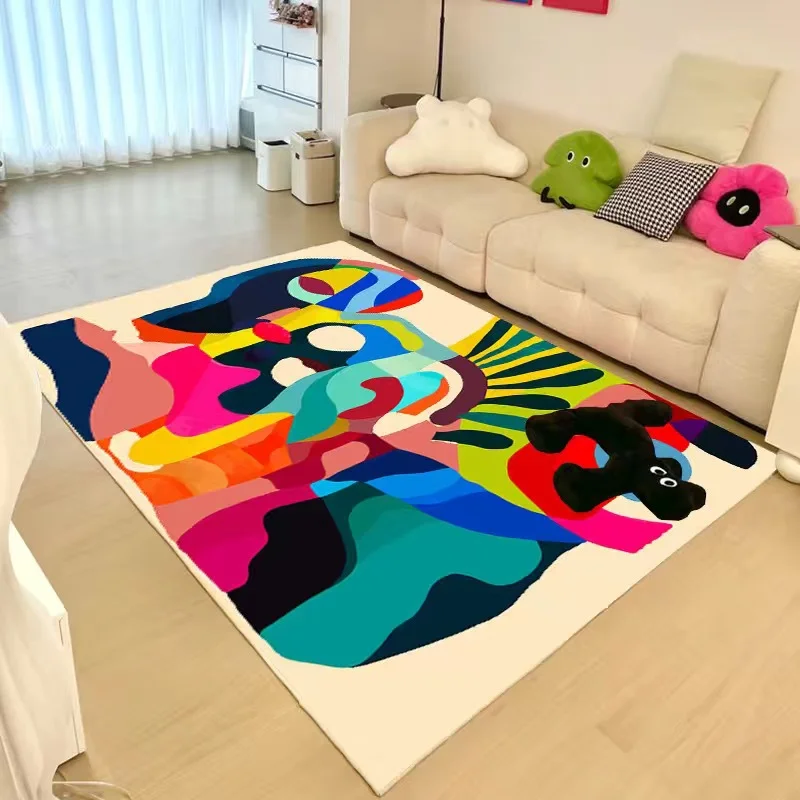 Funny Scribble room decoration rug Large Area Carpet living room Colorful Plush rugs for Bedroom Children's room Bedside Carpets