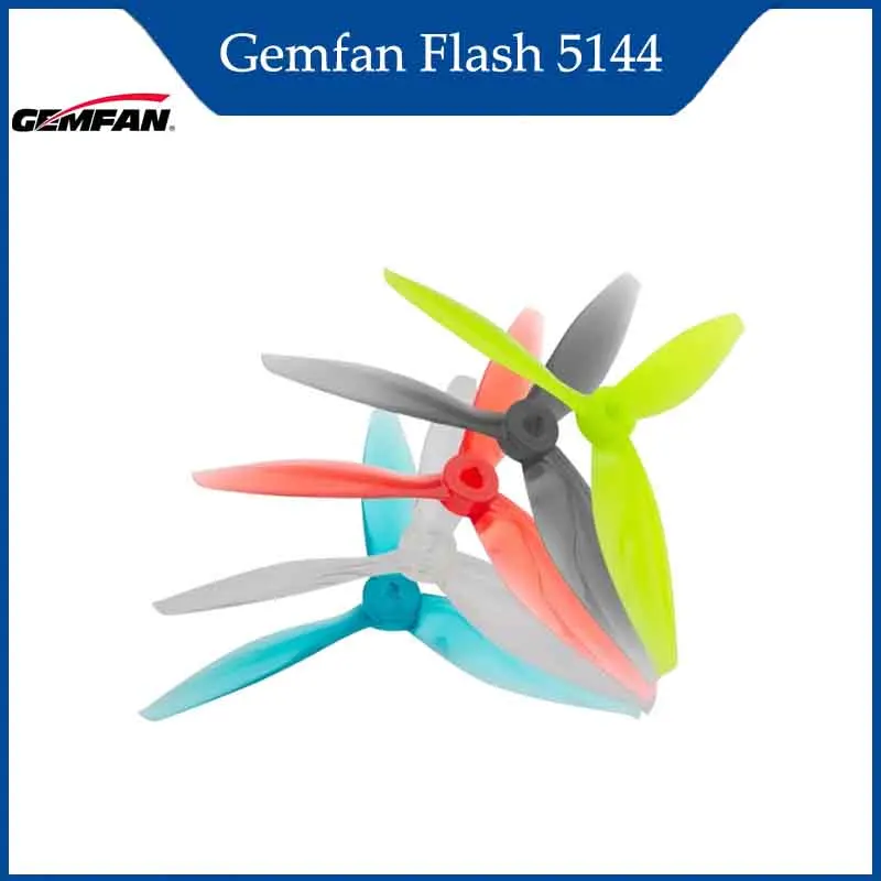 

Gemfan Flash 5144 5.1x4.4 3-Blade PC Propeller for FPV Freestyle Drone 5 Inch Durable Flexible Prop CW CCW 2-Pairs