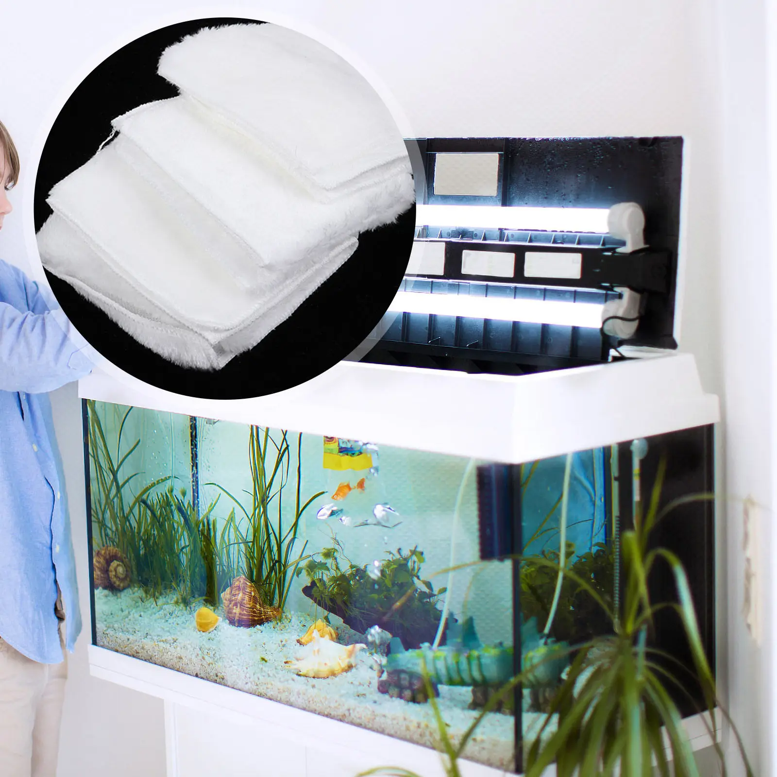 

Набор из 5 фильтрующих матов 30x30 см: Премиальные хлопковые фильтрующие подушки для аквариумов (пресноводных и морских) для очистки воды при высоком уровне воды