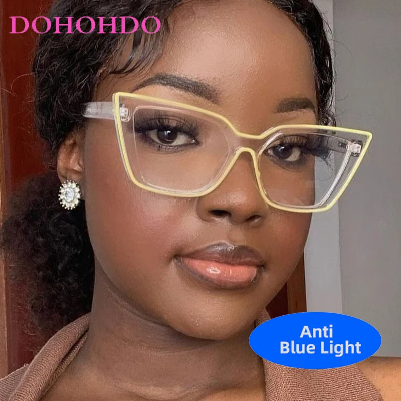 

Trend Luxury Brand Designer TR90 Cat Eye Glasses Men Women Fashion Classic Computer Reading Anti Blue Light Eyeglasses Unisex
