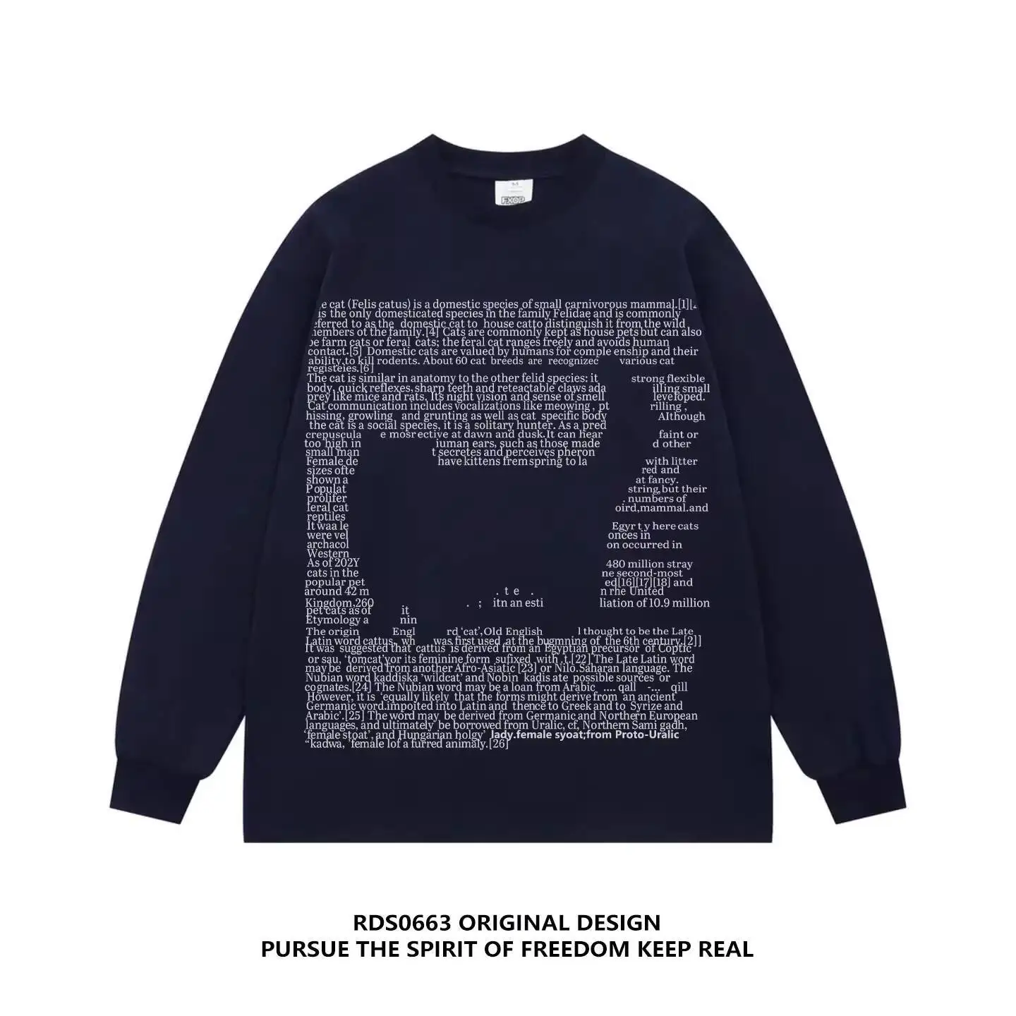 

Unisex Sweatshirt 2025 Spring Autumn New Cat Letters Print Long Sleeve Sweatshirt Top Versatile Fashionable Basic Sweater