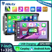 Hikity 2Din DAB+ Car Radio Android 1+32G 7'' Multimedia Player Bluetooth Carplay Android Auto WIFI GPS FM/RDS Radio 4 Core Radio