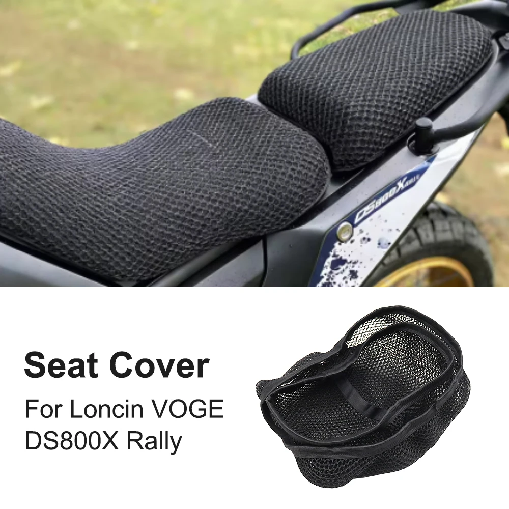

For Loncin VOGE DS800X Rally Motorcycle Seat Cover 3D Mesh Fabric Non-Slip Breathable Cushion Heat Insulation