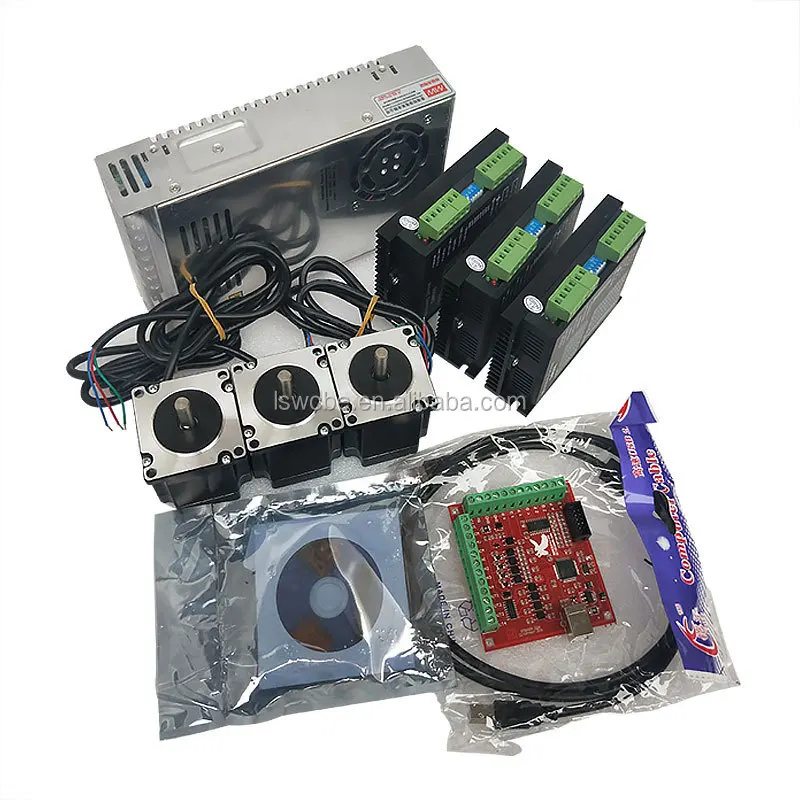 Complete CNC Nema23 Stepper Motor Kit with Driver Power Supply Control Card Hybrid All-in-One DC Linear Pattern CE Certified