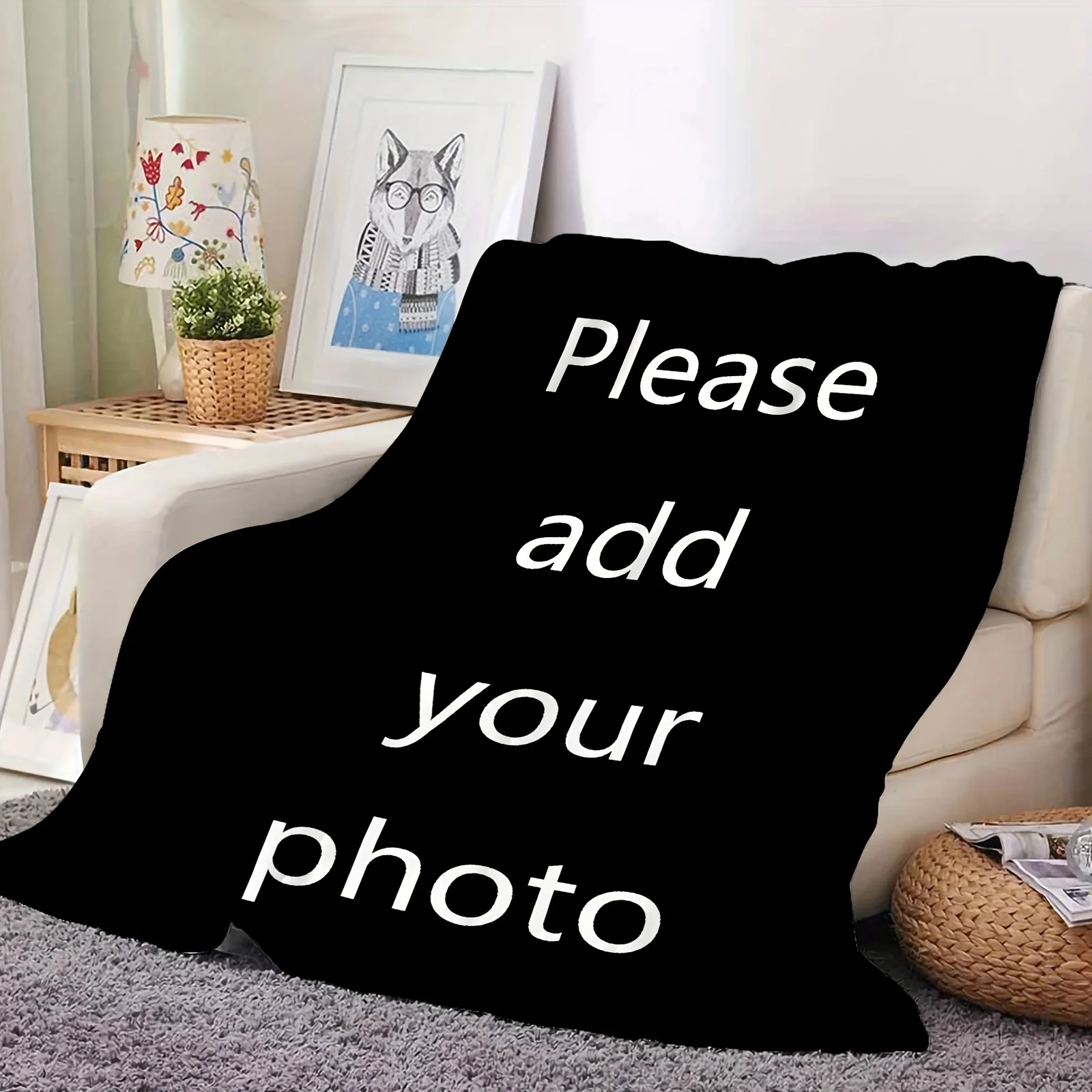Custom Photo Flannel/Personalized Digital Print Multifunctional Blanket/Suitable for Gifts, Sofa, Travel/Machine Washable, Moder
